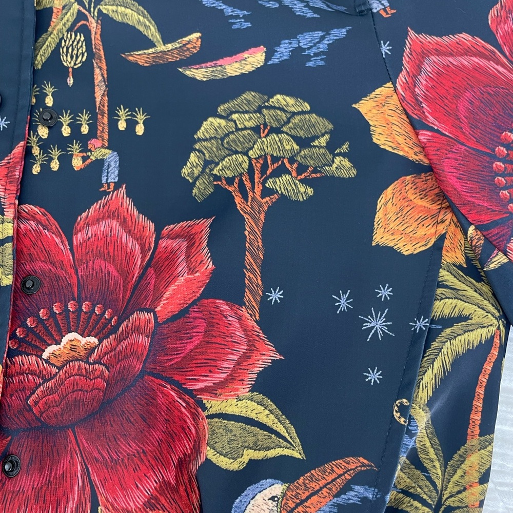 Industry Brand Silk Vibrant Floral Bomber Jacket NWOT - Picture 5 of 5